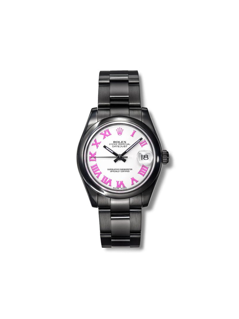 Black Customised Pre-owned Rolex Oyster Perpetual Watch