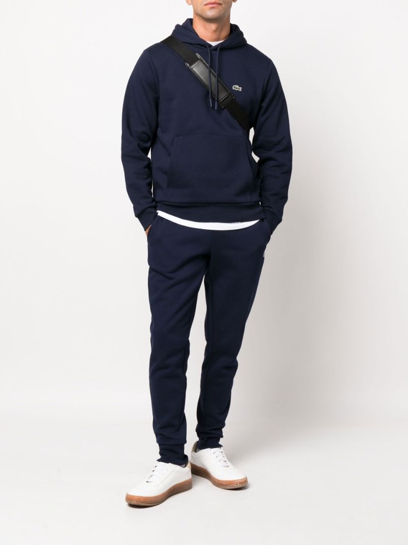 Blue Logo Patch Drawstring Hoodie