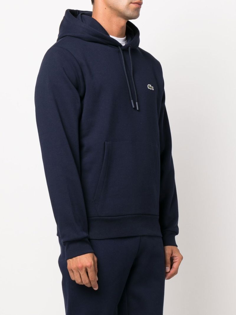 Blue Logo Patch Drawstring Hoodie