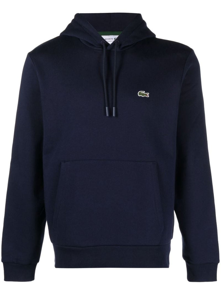 Blue Logo Patch Drawstring Hoodie