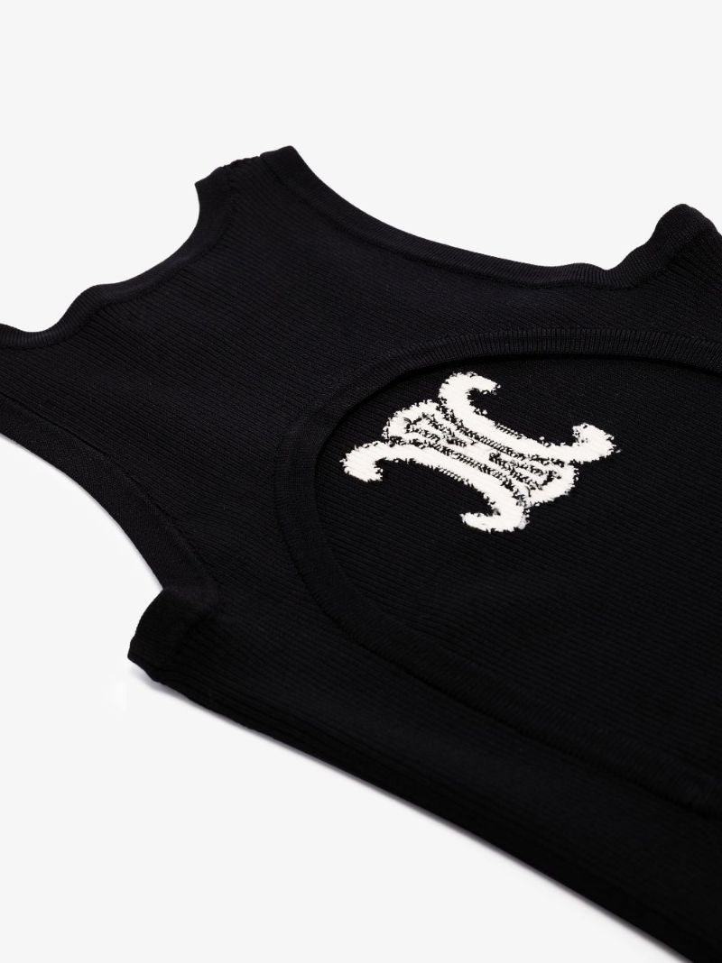 Triomphe Logo Silk Midi Dress