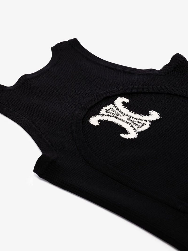 Triomphe Logo Silk Midi Dress
