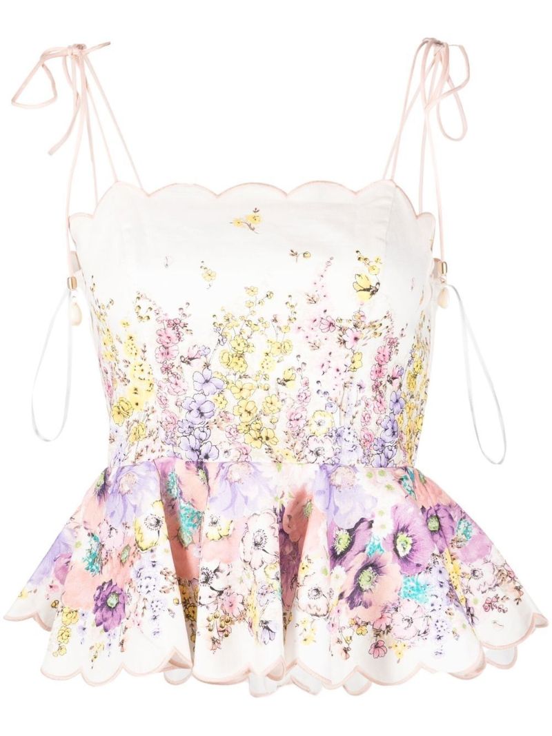 Jude Floral Scallop Peplum Top