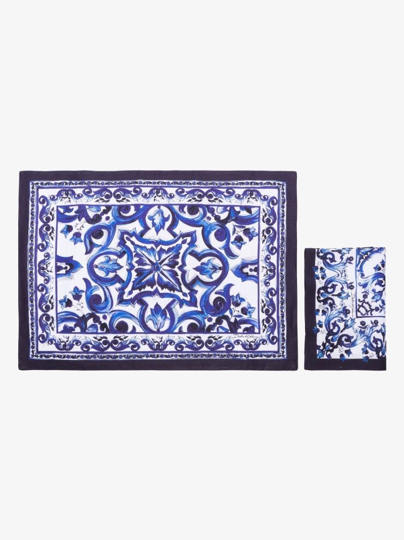 Blue Mediterraneo Linen Placement Mat