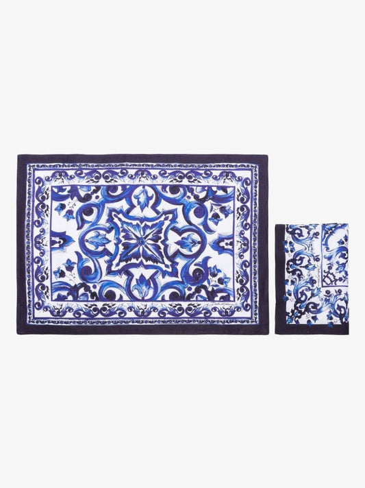 Blue Mediterraneo Linen Placement Mat