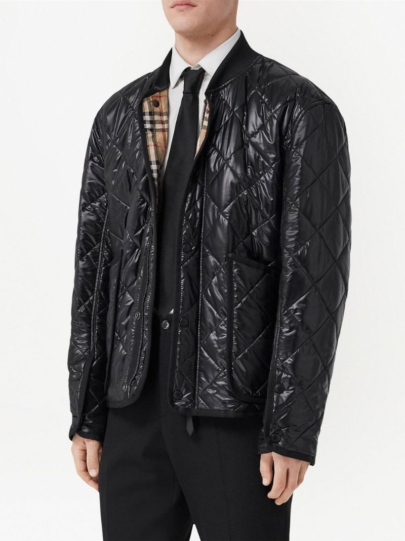 Black Diamond Quilted Bomber Jacket