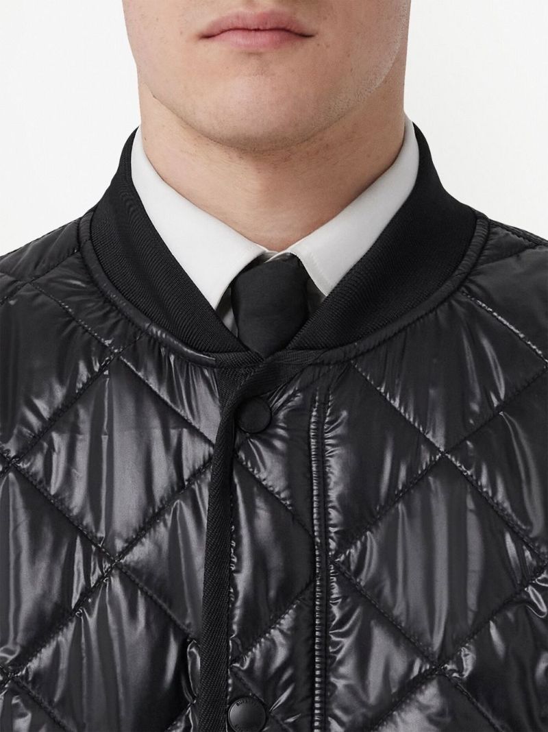 Black Diamond Quilted Bomber Jacket