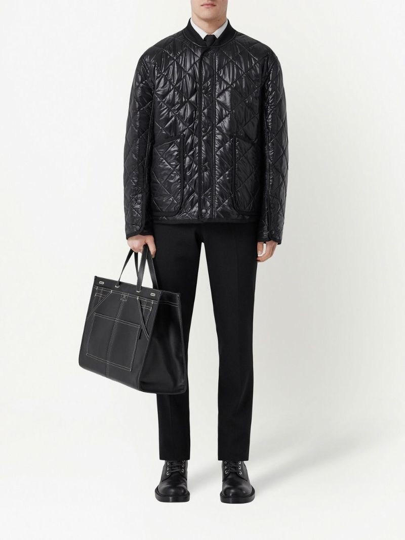 Black Diamond Quilted Bomber Jacket