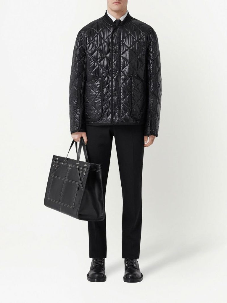 Black Diamond Quilted Bomber Jacket