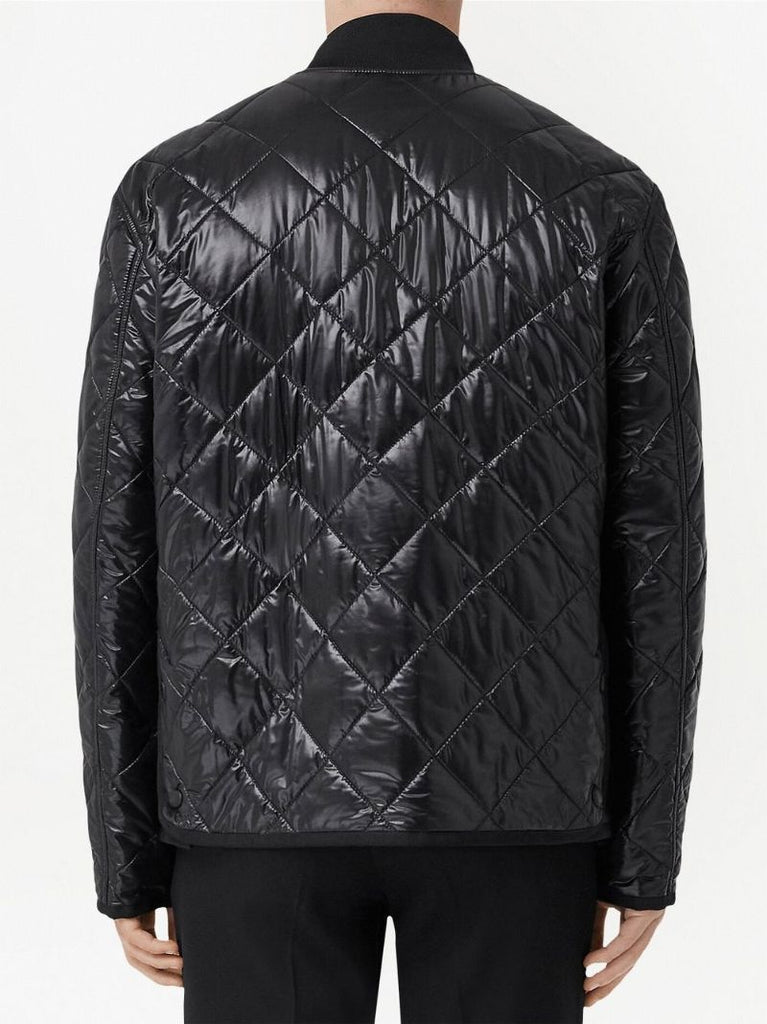 Black Diamond Quilted Bomber Jacket