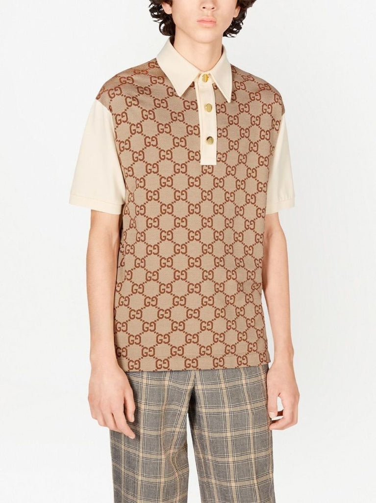 Neutral Maxi Gg Monogram Polo Shirt