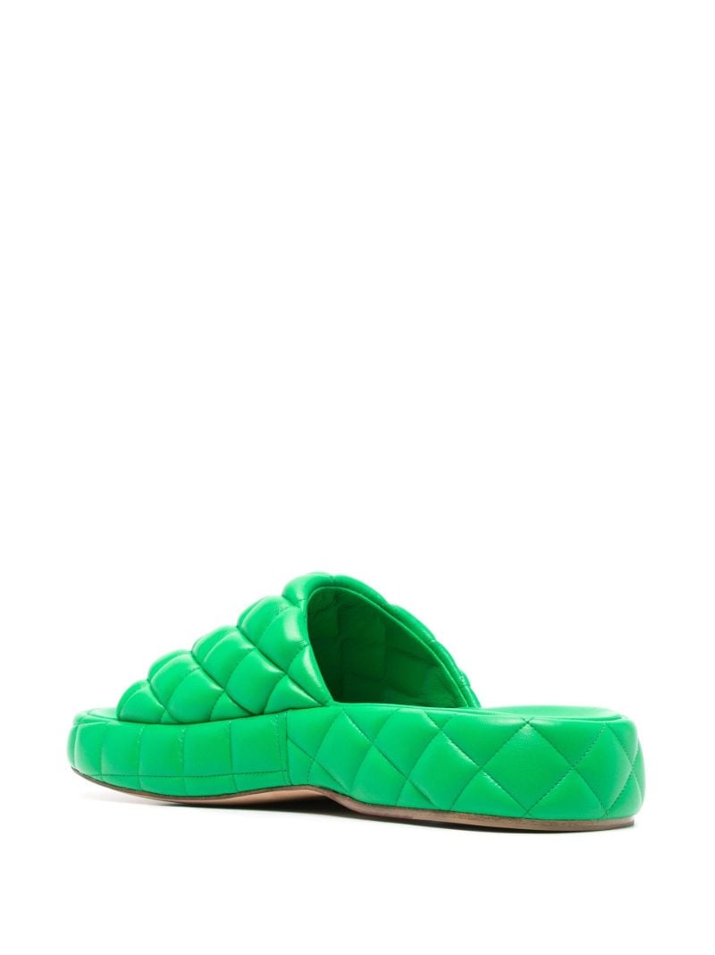 Green Quilted Leather Slides