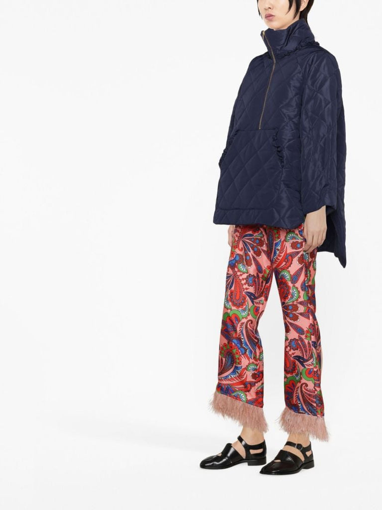 Navy Helen Half-zip Quilted Jacket