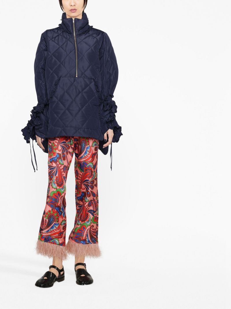 Navy Helen Half-zip Quilted Jacket
