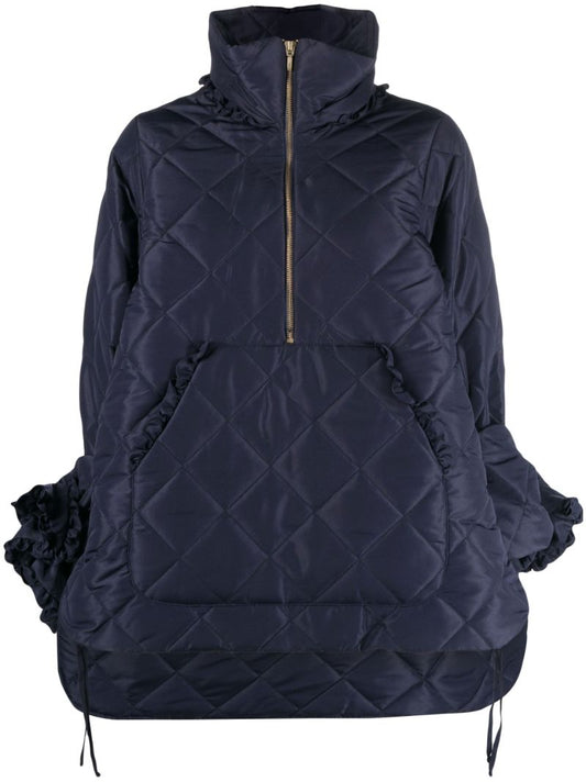 Navy Helen Half-zip Quilted Jacket