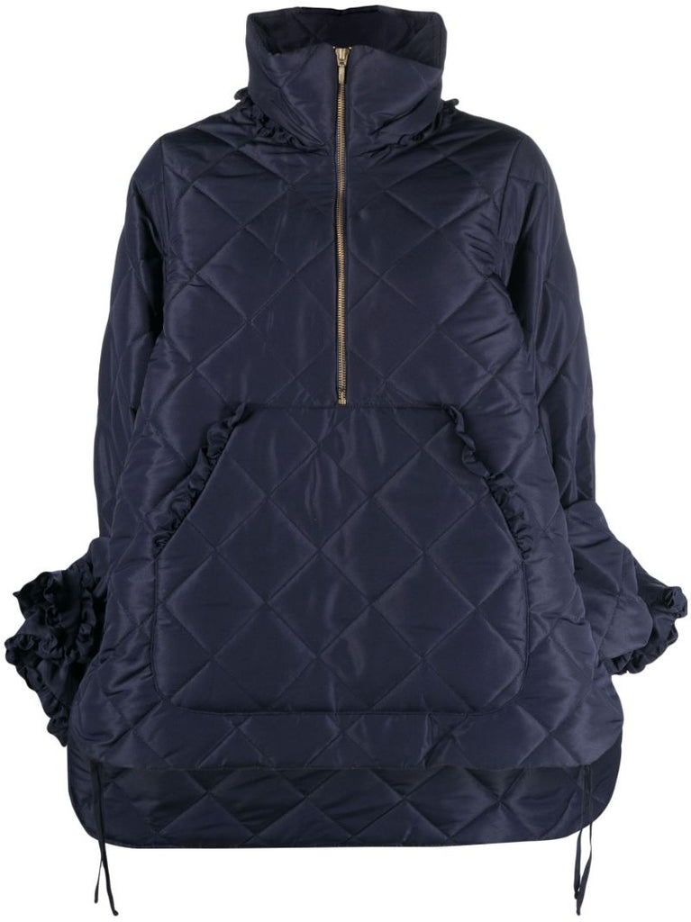 Navy Helen Half-zip Quilted Jacket