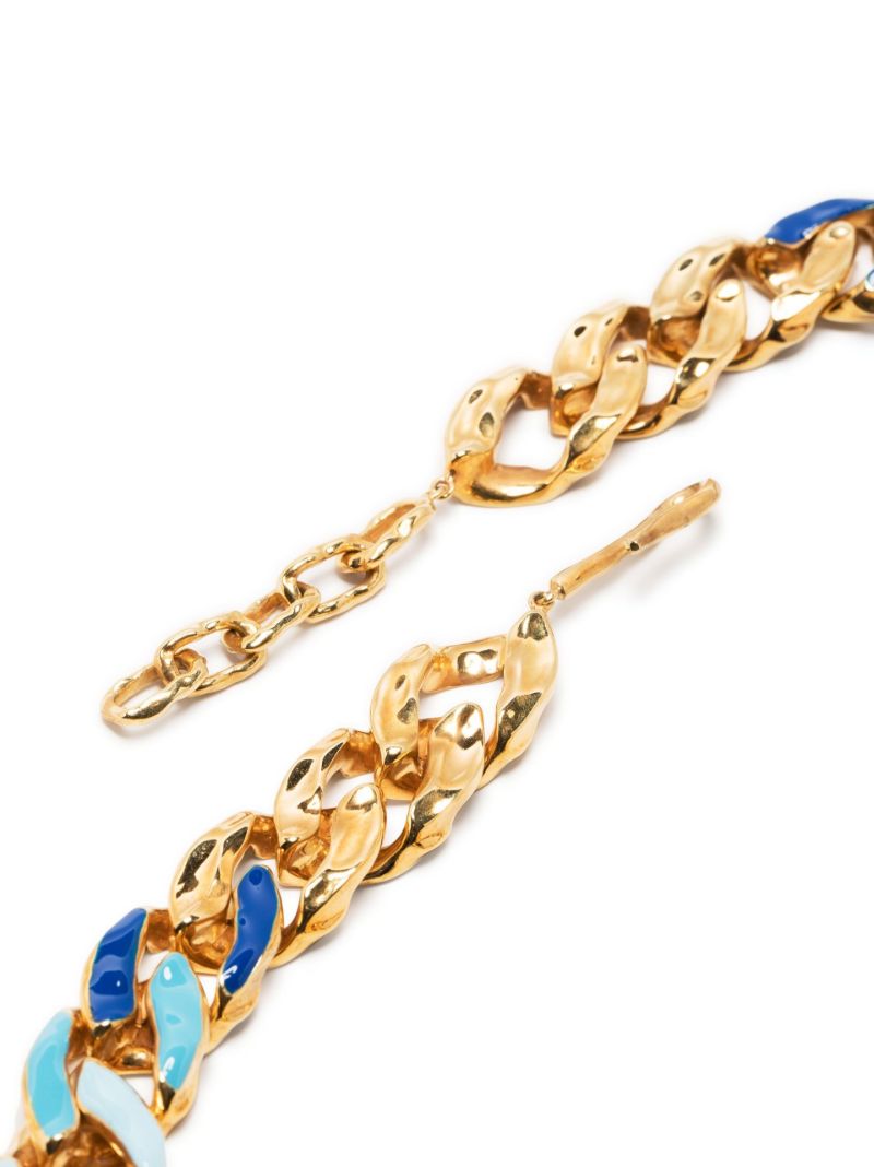 Gold-plated Statement Waves Chain-link Necklace