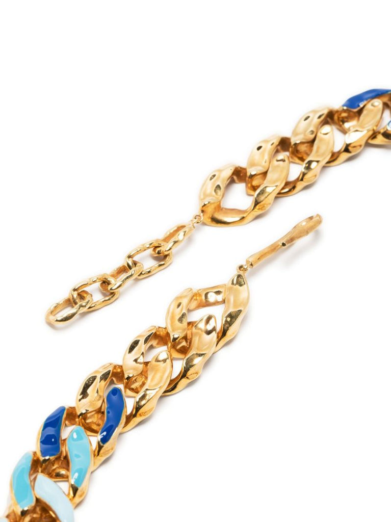 Gold-plated Statement Waves Chain-link Necklace