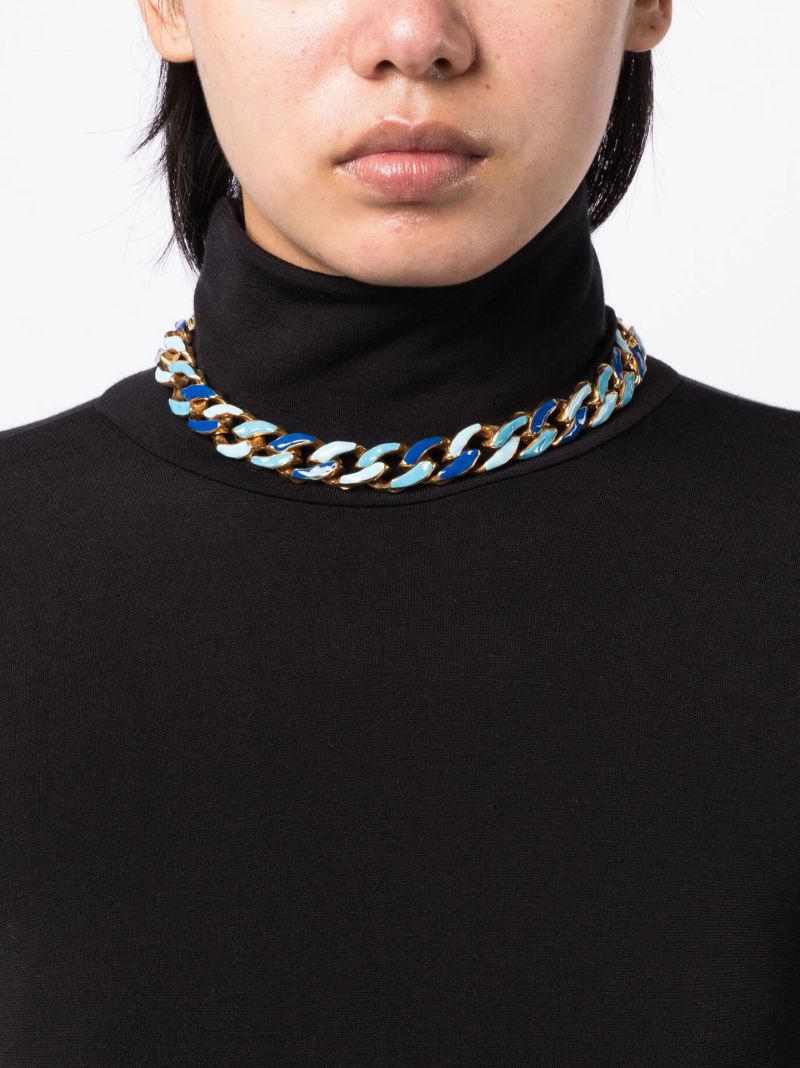 Gold-plated Statement Waves Chain-link Necklace