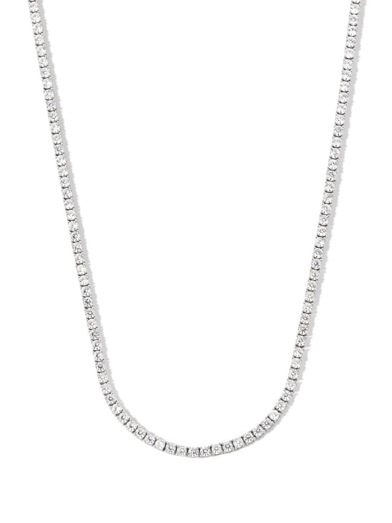 Sterling Silver Crystal Tennis Necklace