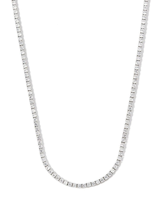 Sterling Silver Crystal Tennis Necklace