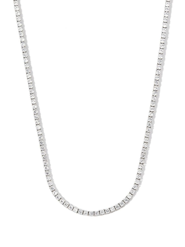 Sterling Silver Crystal Tennis Necklace