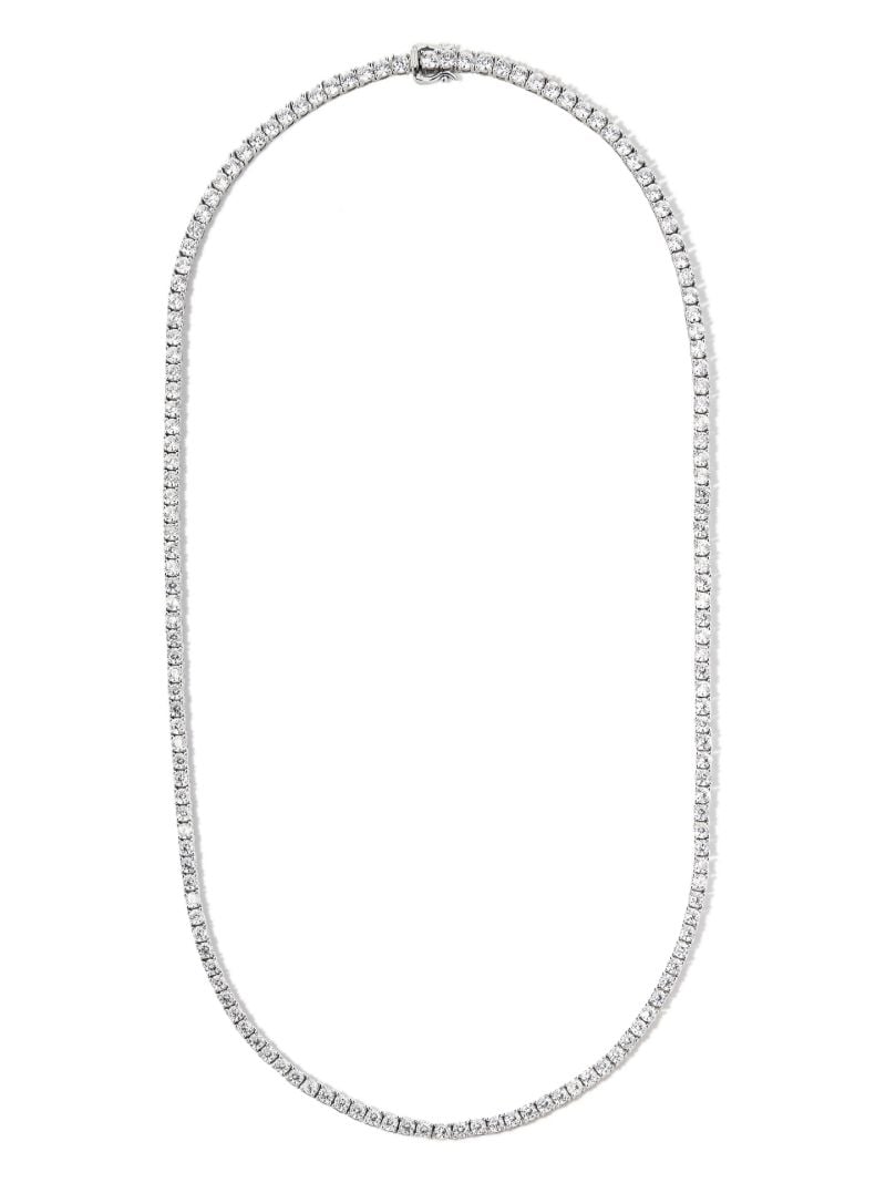 Sterling Silver Crystal Tennis Necklace