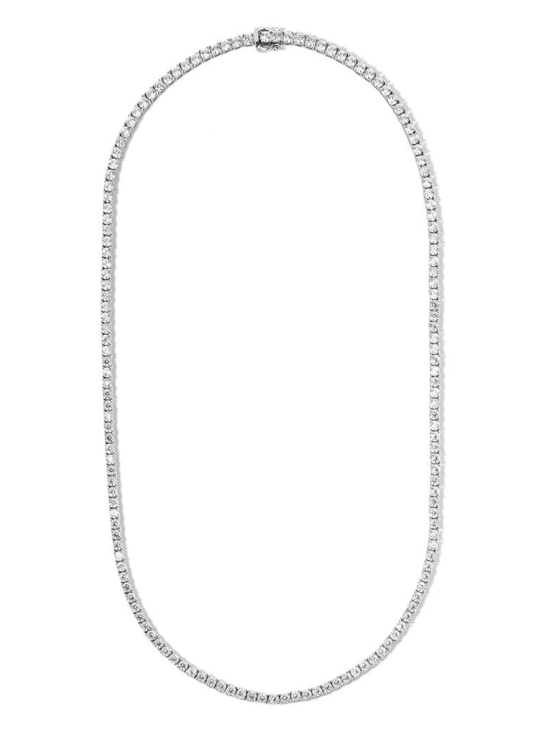 Sterling Silver Crystal Tennis Necklace