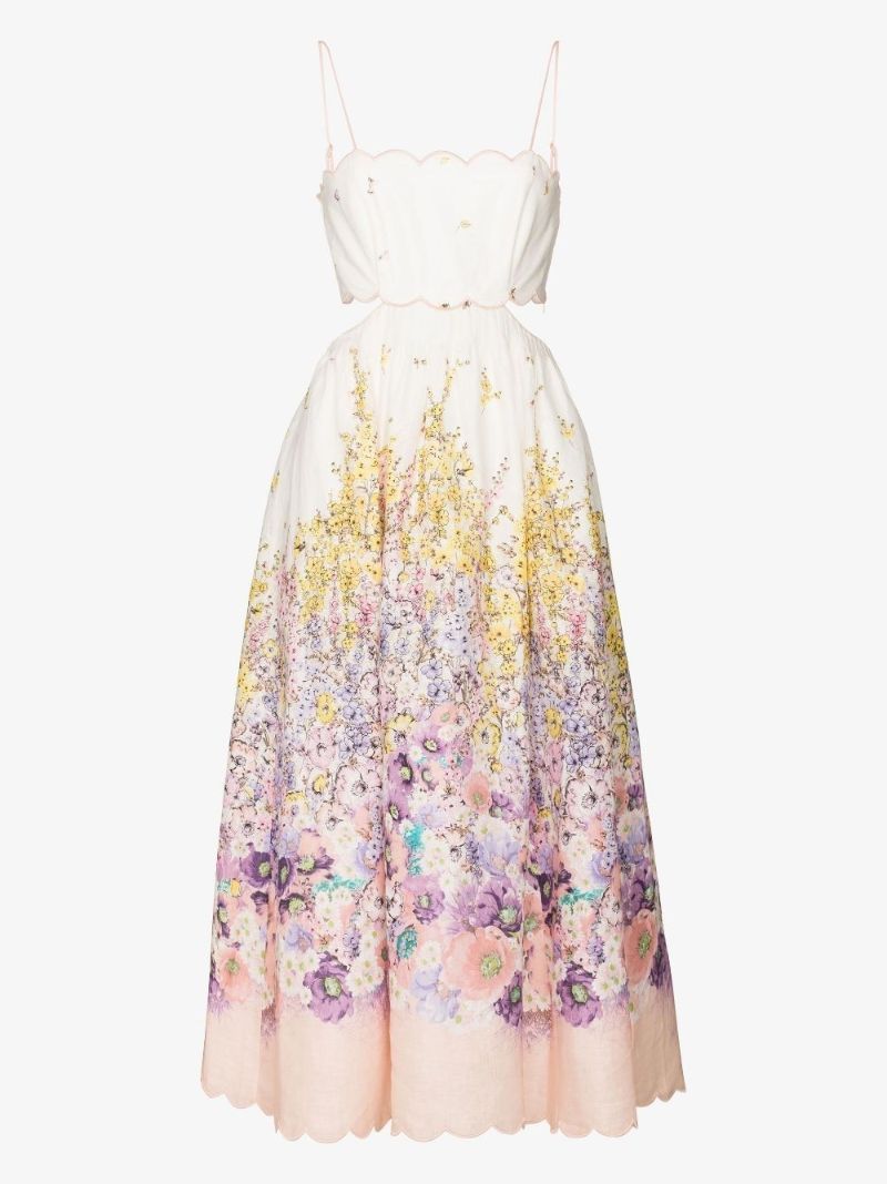 Jude Floral Print Linen Midi Dress