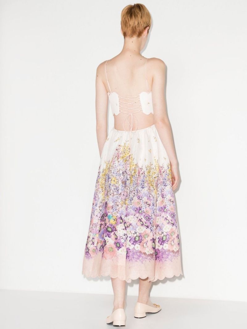 Jude Floral Print Linen Midi Dress