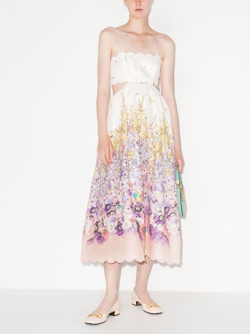 Jude Floral Print Linen Midi Dress