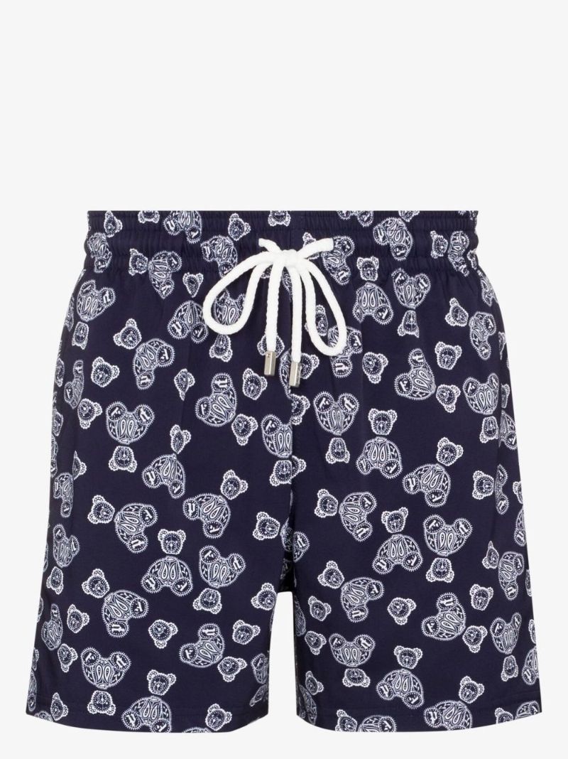 X Vilebrequin Blue Bear Print Swim Shorts