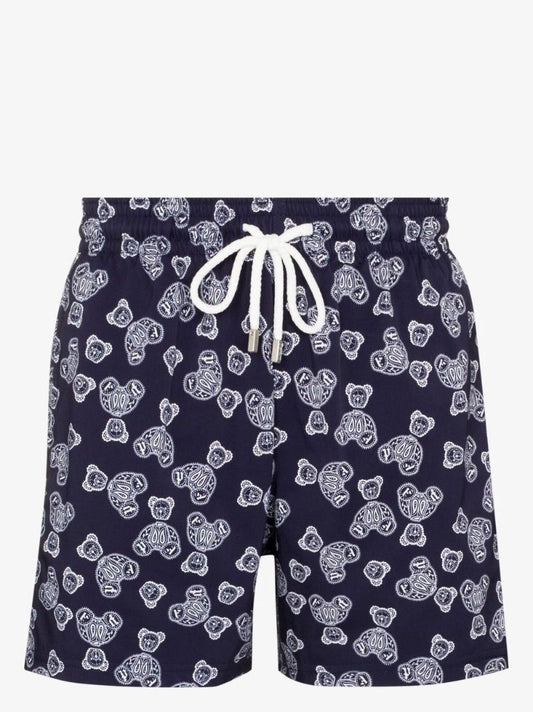 X Vilebrequin Blue Bear Print Swim Shorts