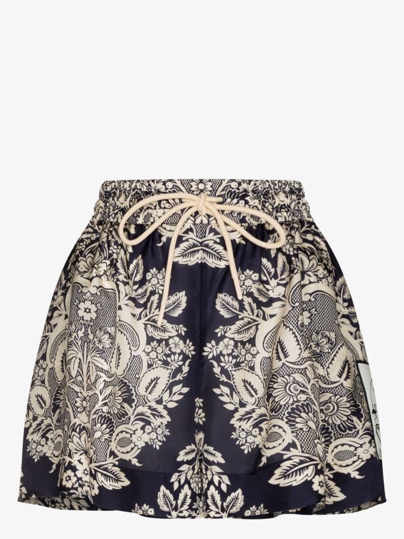 Pattie Paisley Print Silk Shorts