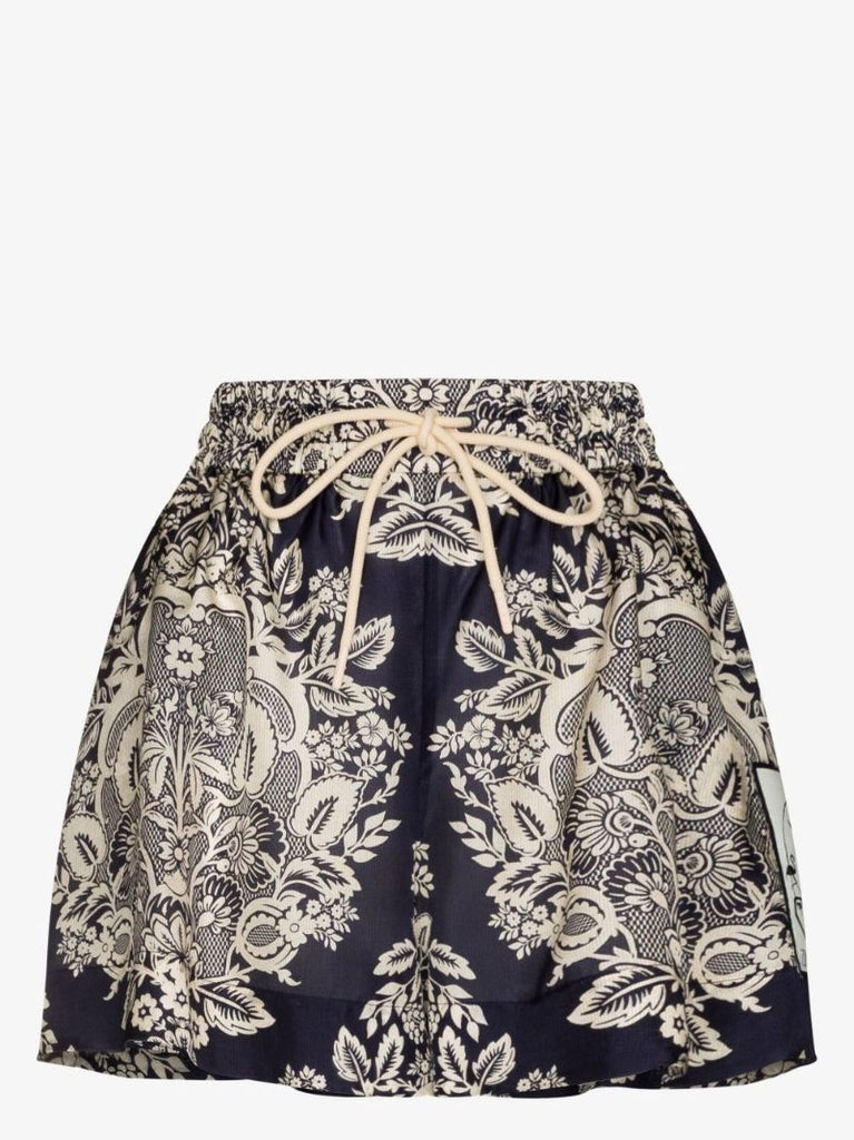 Pattie Paisley Print Silk Shorts