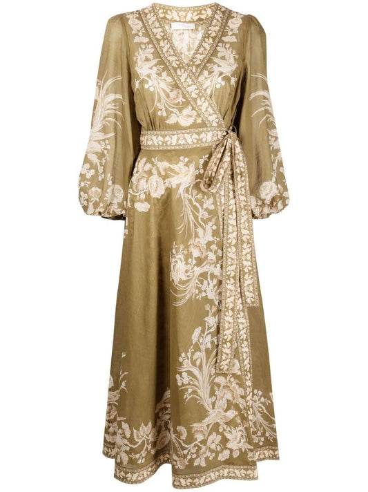 Anneke Wrap Cotton Midi Dress