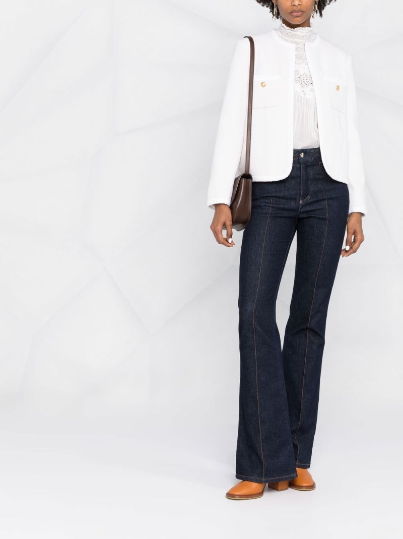 White Chasseur Silk Jacket