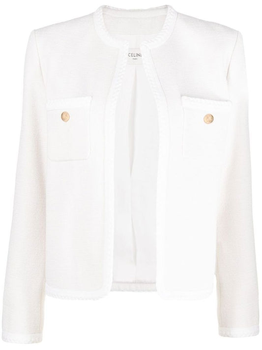 White Chasseur Silk Jacket