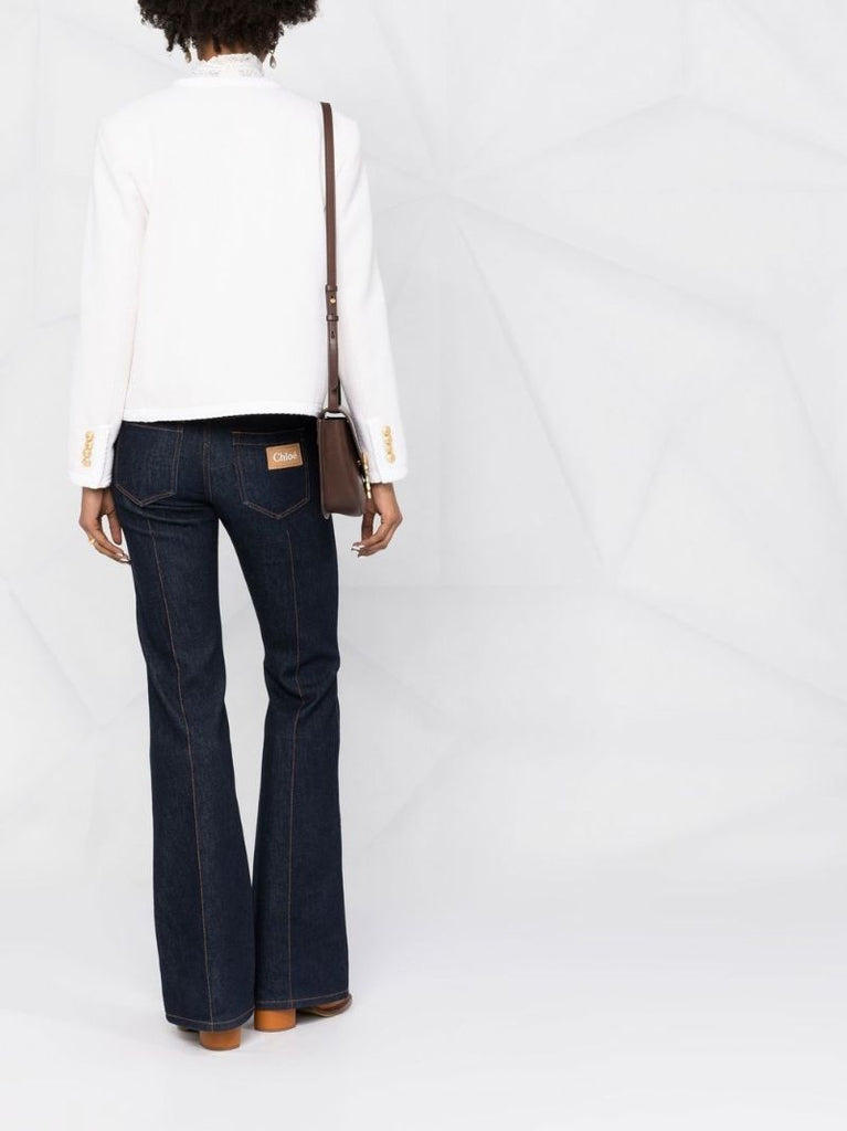 White Chasseur Silk Jacket