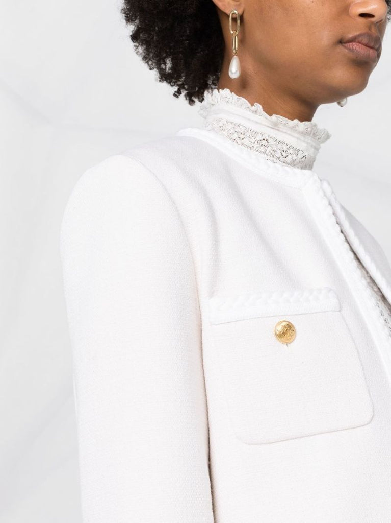 White Chasseur Silk Jacket