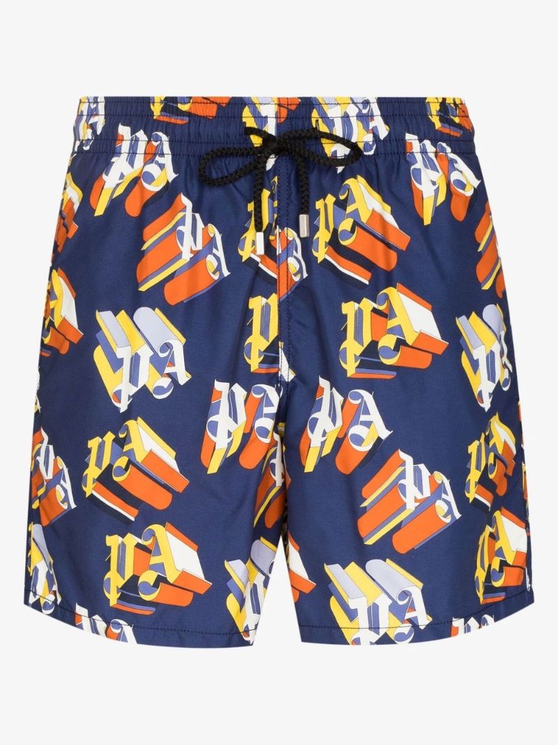 X Vilebrequin Blue 3d Logo Print Swim Shorts