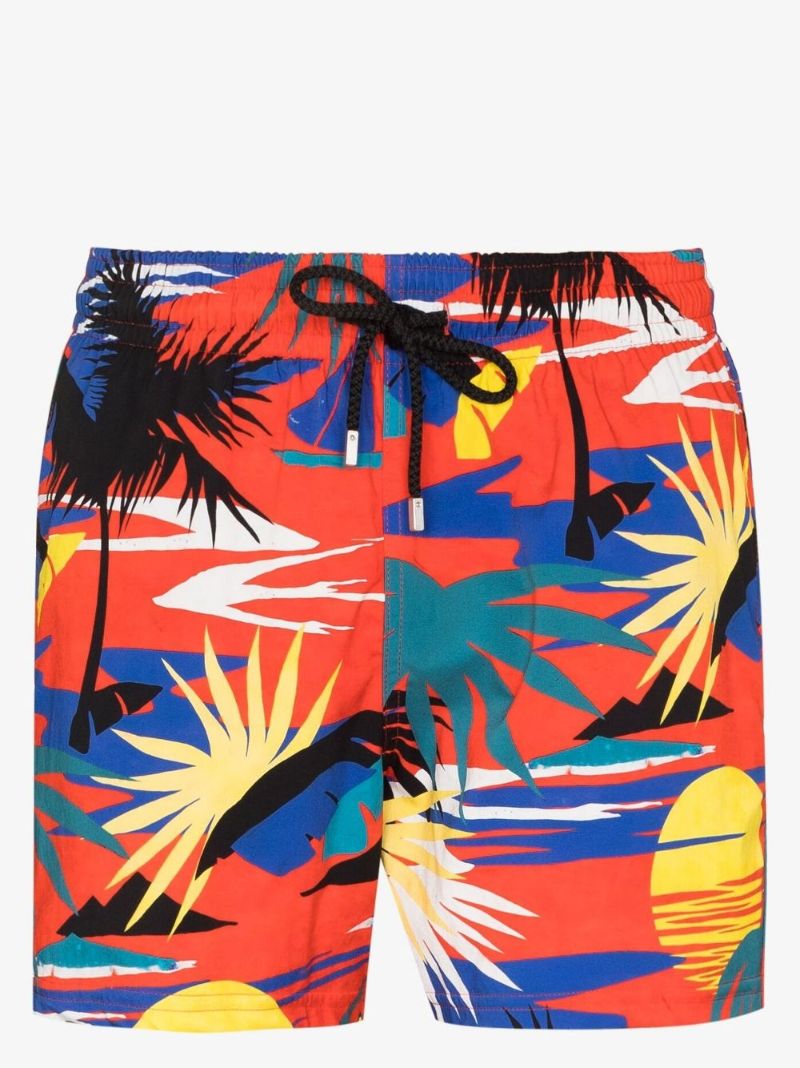 X Vilebrequin Red Hawaiian Swim Shorts