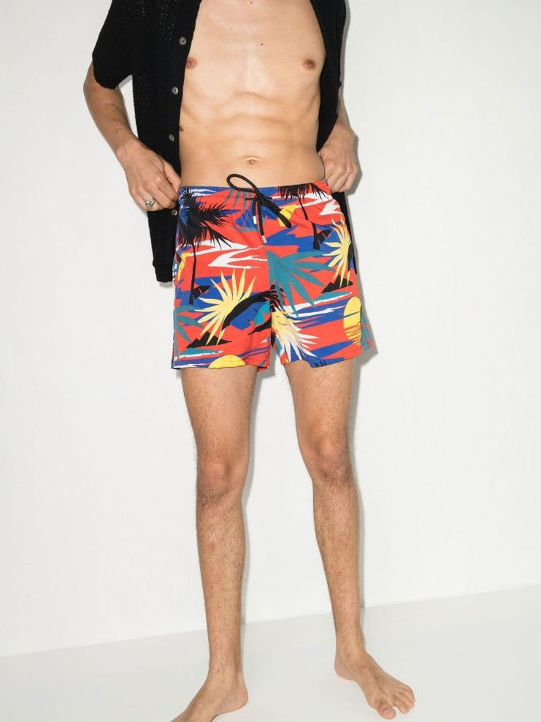 X Vilebrequin Red Hawaiian Swim Shorts