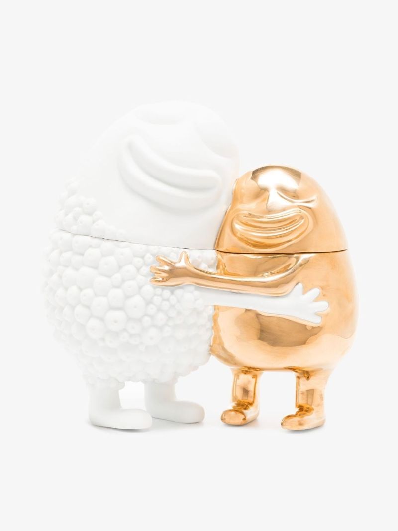 X Haas Brothers White and Gold Huggers Porcelain Box