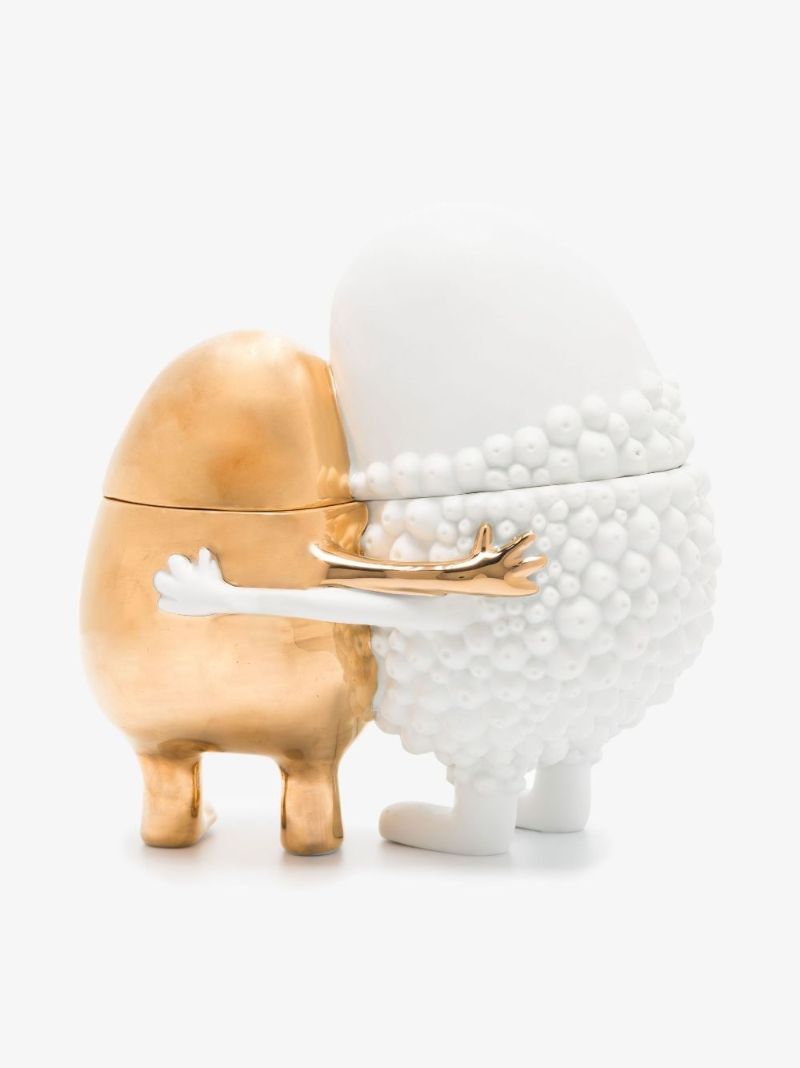 X Haas Brothers White and Gold Huggers Porcelain Box