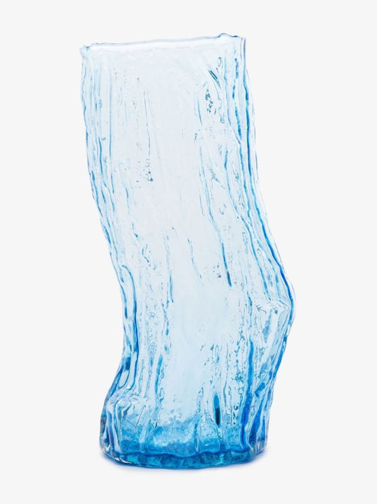Blue Tree Log Glass Vase