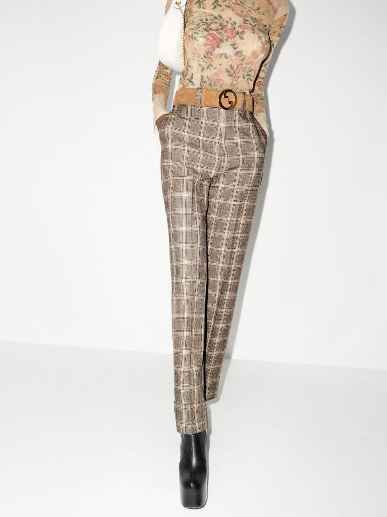 Grey Prince of Wales Check Trousers