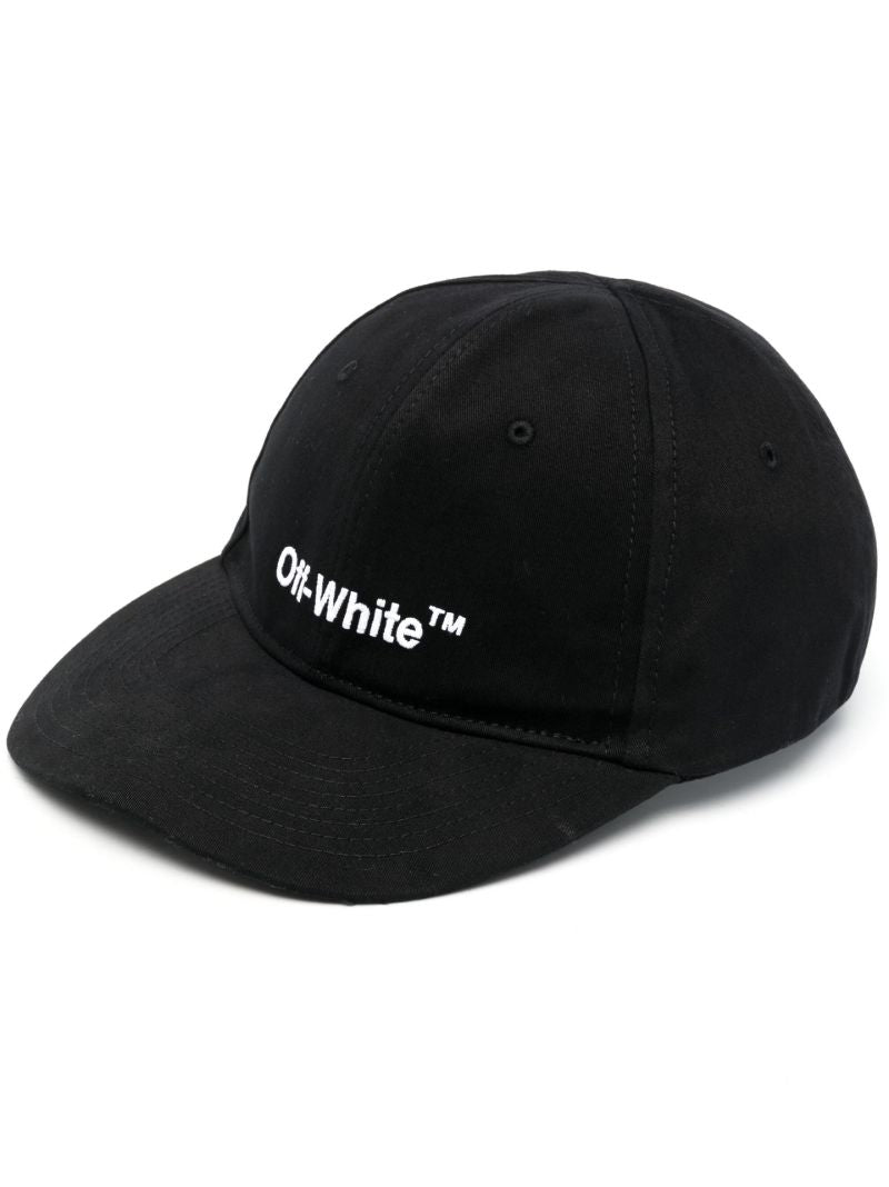 Black Helvetica Logo Cotton Baseball Cap