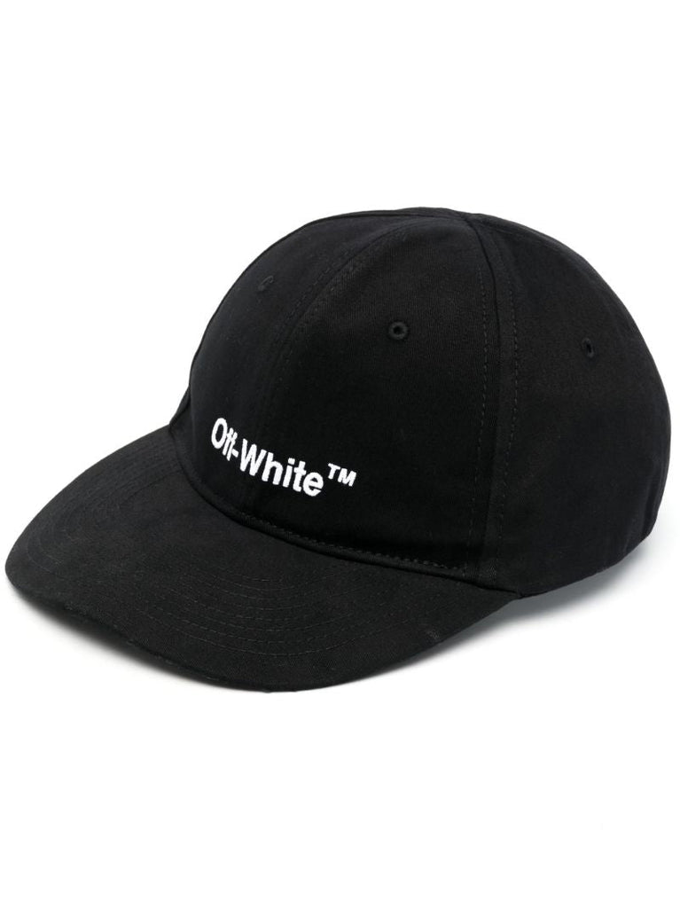 Black Helvetica Logo Cotton Baseball Cap