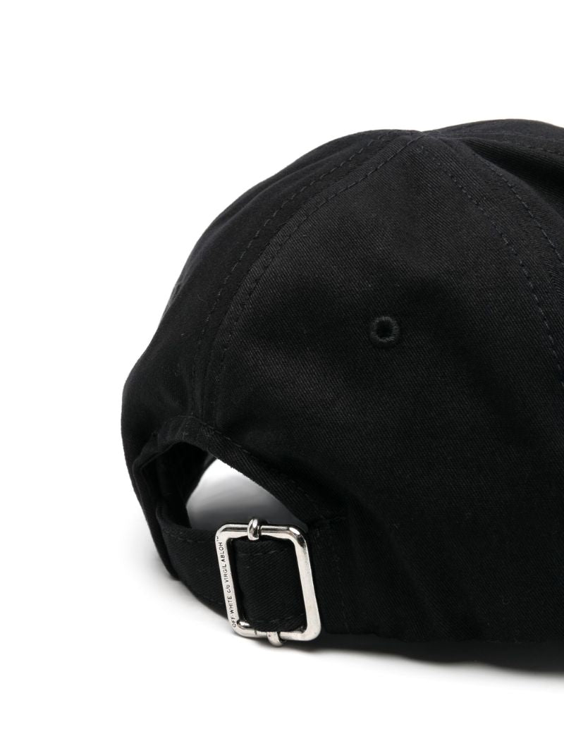 Black Helvetica Logo Cotton Baseball Cap